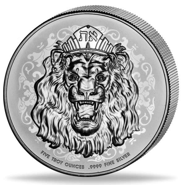 10 Dollar Brüllender Löwe 5 Unzen Silber - Münze Vorderseite