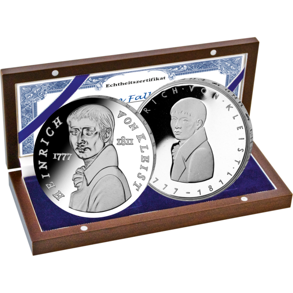 5 DM + 5 Mk Kleist Satz - Münze mit Etui