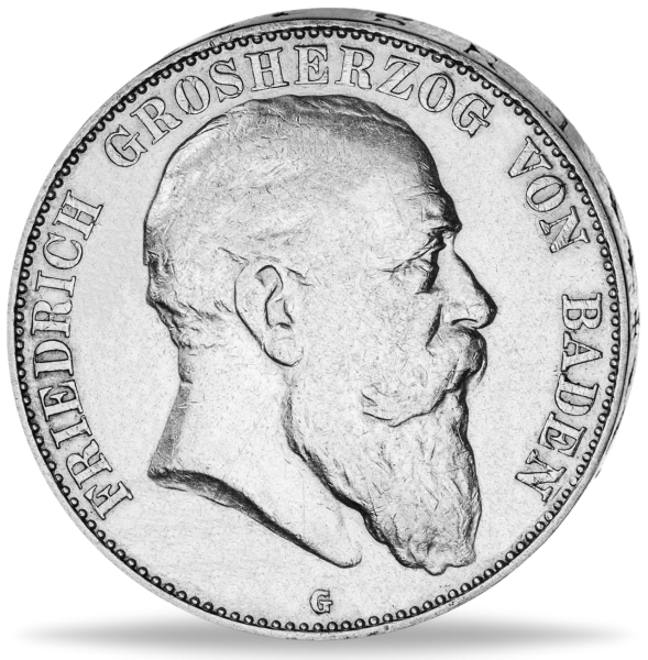 Baden, 5 Mark Großherzog Friedrich I. - 1903 - Silber - Münze Vorderseite