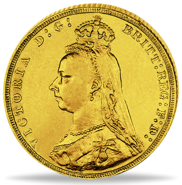 1 Sovereign Victoria mit Krönlein - Vorderseite Münze