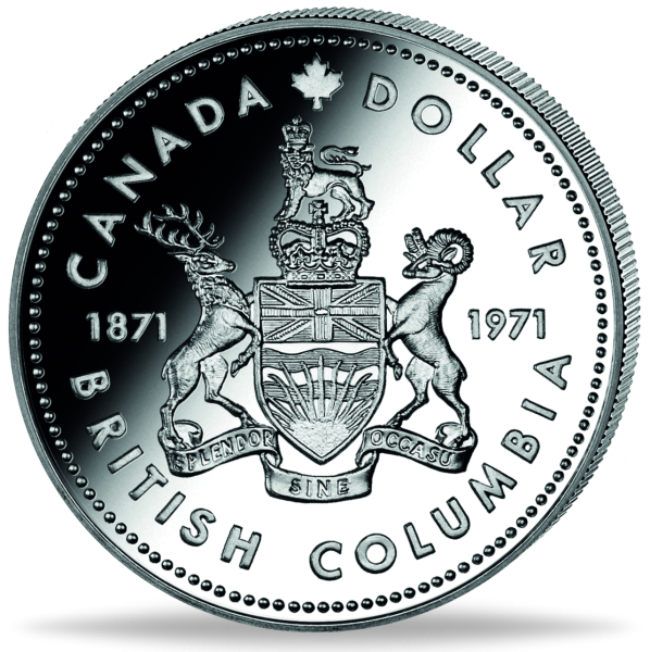 1 CAN-Dollar 1971 British Columbia - Silber - Münze Vorderseite