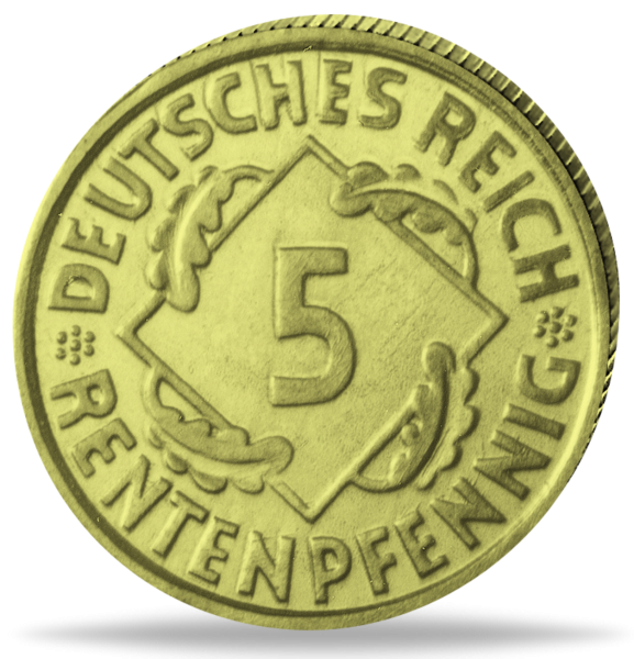 5 Pfg Rentenpfennig    1923-24 - Münze Vorderseite