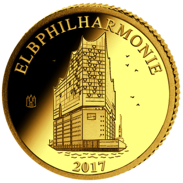 Elbphilharmonie 0,5 g Au 2017 - Münze Vorderseite