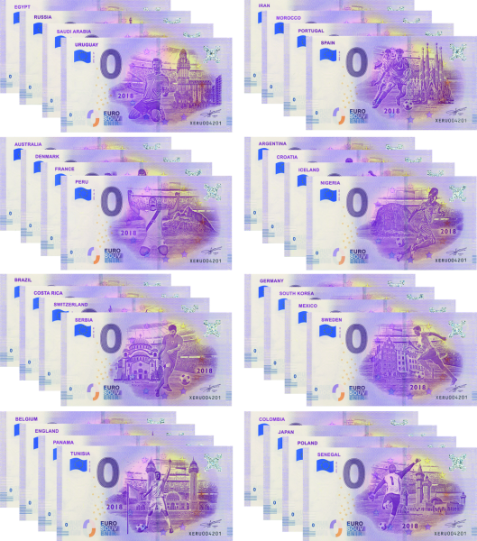 0 E Banknoten WM - Satzbild