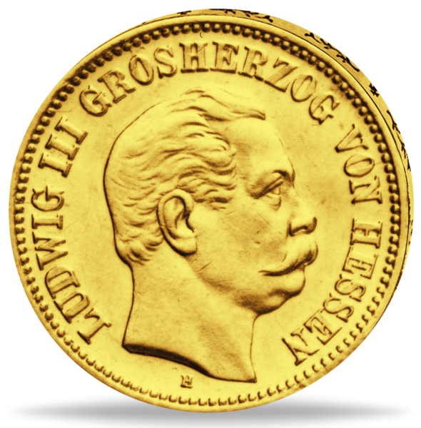10 Mark 1872. Großherzog Ludwig III. - Vorderseite Münze