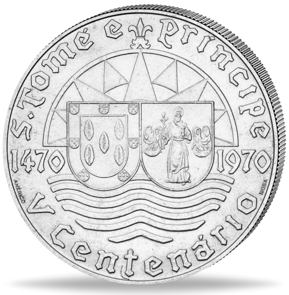 50 Escudos 500 Jahre Entdeckung Sao Tomé und Principe - Münze Vorderseite