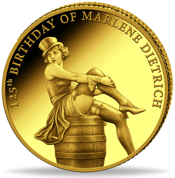 Kongo, 100 Francs Marlene Dietrich, 0,5 g Gold, 2026 - Münze Vorderseite