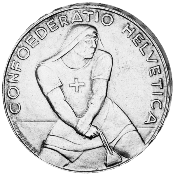 5 Schweizer Franken - Silber - 1939, „Schlacht bei Laupen“ - Münze Vorderseite