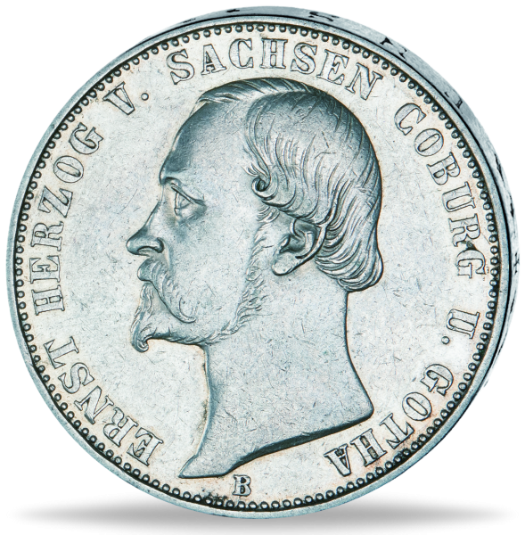 Vereinstaler Ernst II.  - Vorderseite Münze