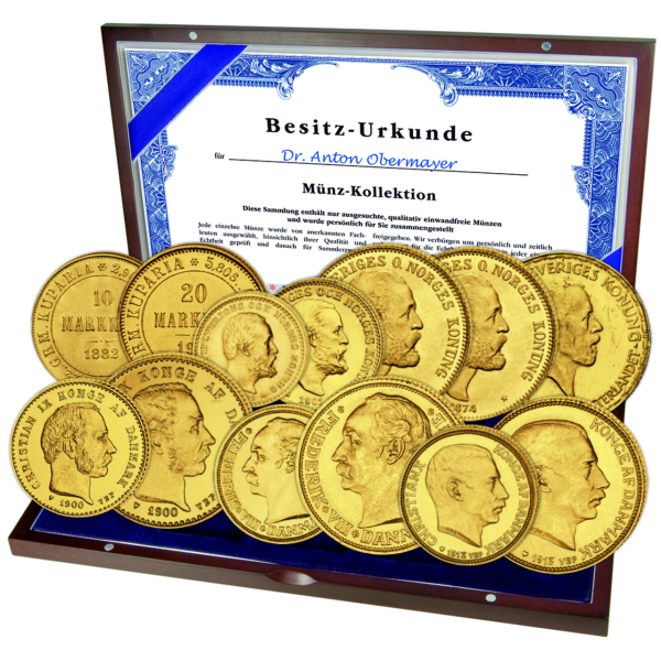 Gold-Kollektion Skandinavien 13 Münzen - Kassette