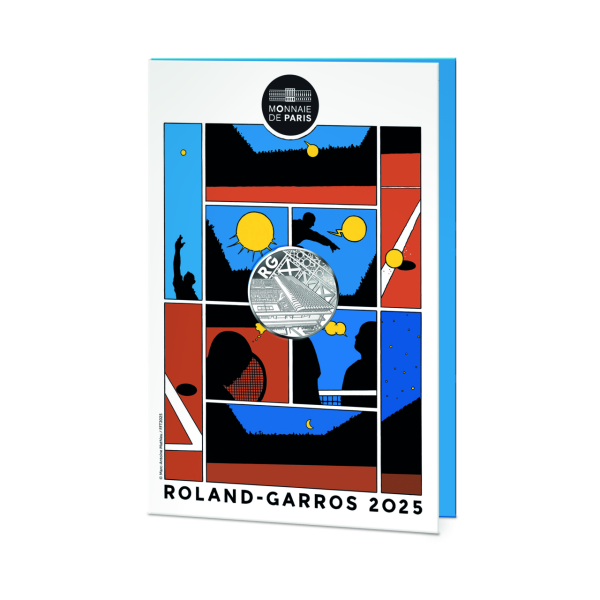 10 Euro Roland Garros Silber - Münze Vorderseite in Blister