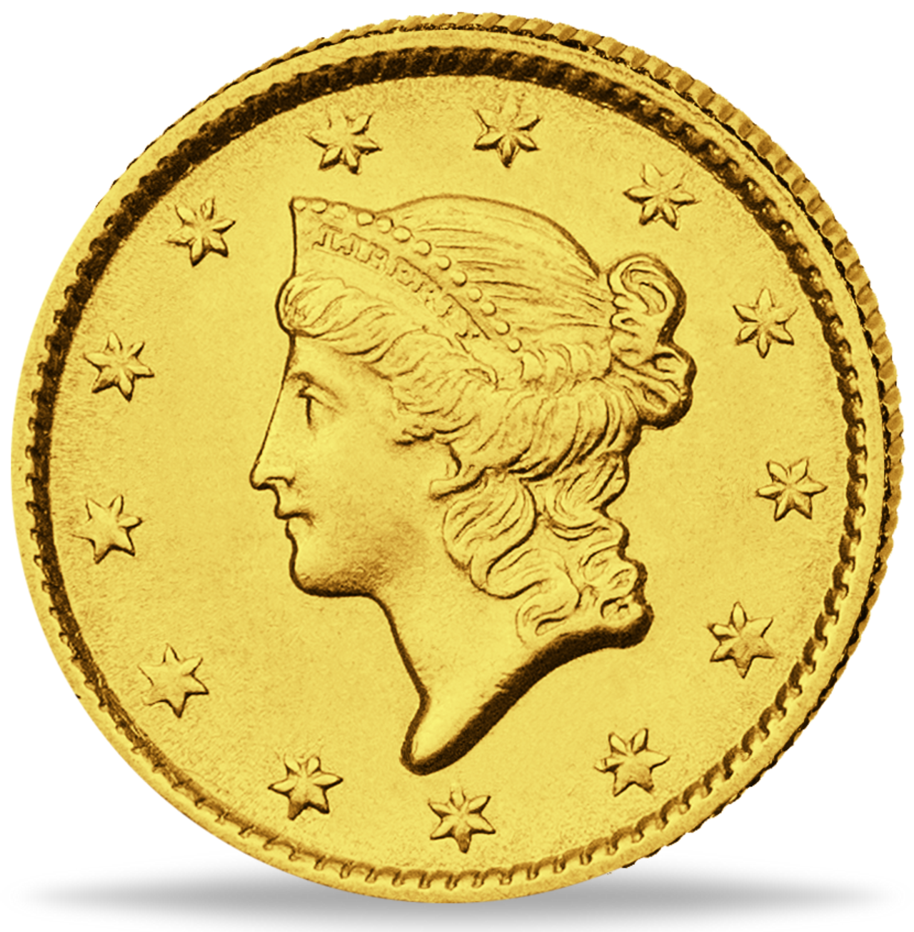 USA, 1 US-Dollar Liberty Head 1849-1854 (Typ I) - Gold | Münzen  