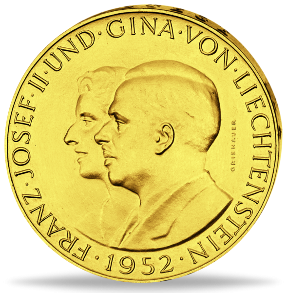 100 Franken Franz Joseph II und Gina - Vorderseite Münze