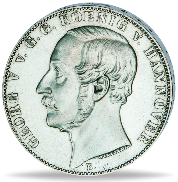 Vereinstaler Georg V. - Waterloo Thun 176 - Vorderseite Münze