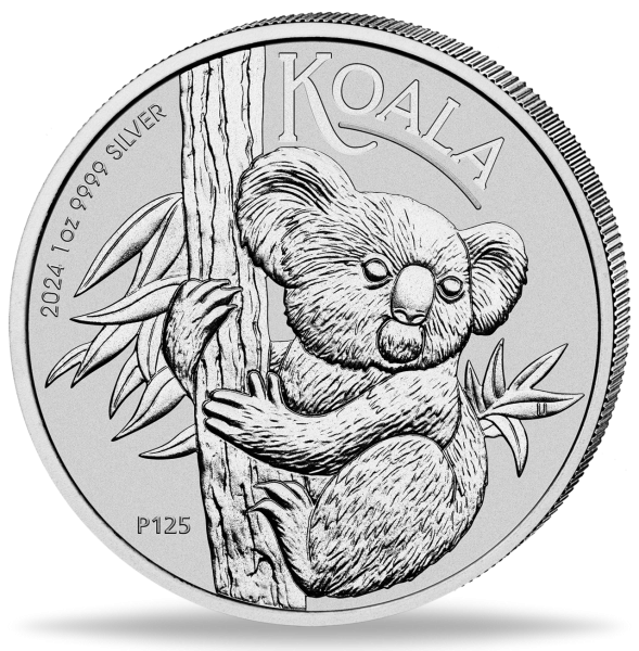 Australien 1 AUS-Dollar Koala 1 Unze Silber 2024 - Münze Vorderseite