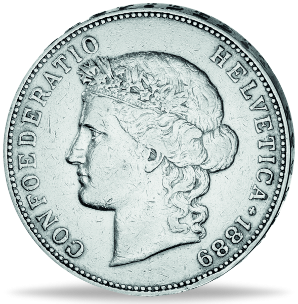 5 Schweizer Franken - Silber - 1888-1916 - Vorderseite Münze