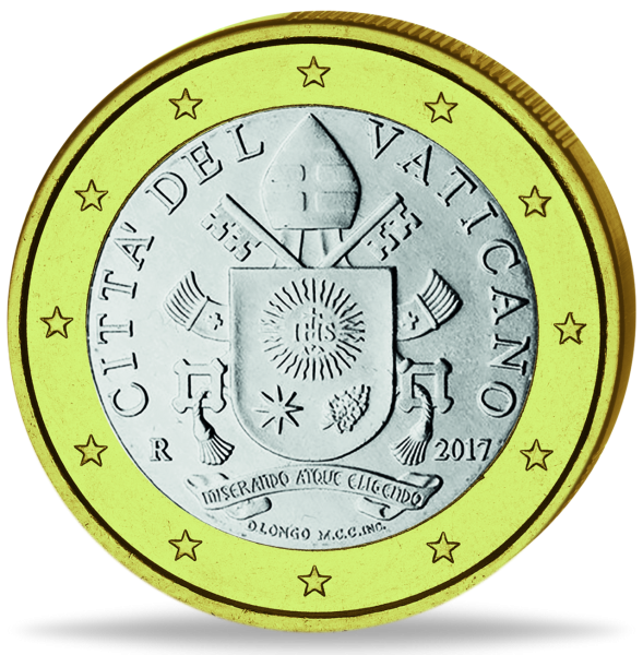 1 Euro Vatikan - Vorderseite Münze