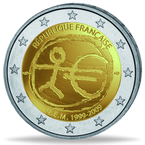 2 Euro 10 Jahre Euro Frankreich - Münze Vorderseite