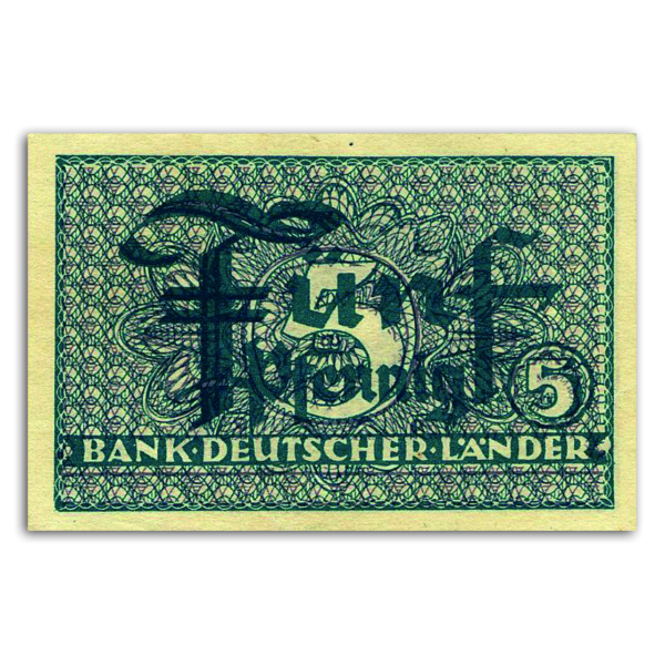 5 Pfennig-Banknote  Bank Deutscher Länder - Vorderseite