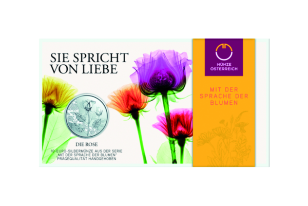 10 Euro Blume Rose - Verpackung