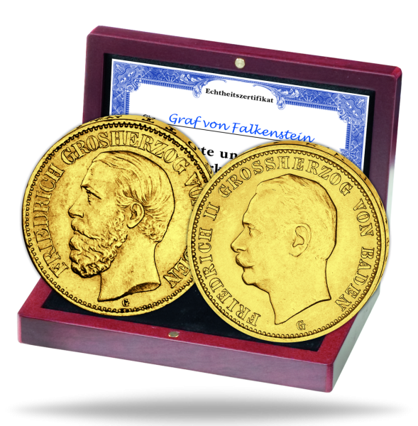 Großherzogtum Baden, 2er-Goldsatz Erste & Letzte 20-Goldmark - Satzbild