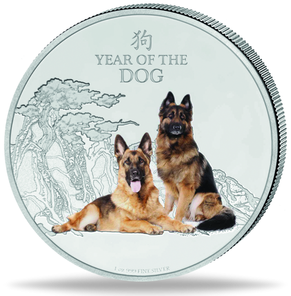 2 Dollar Jahr des Hundes - Münze Vorderseite
