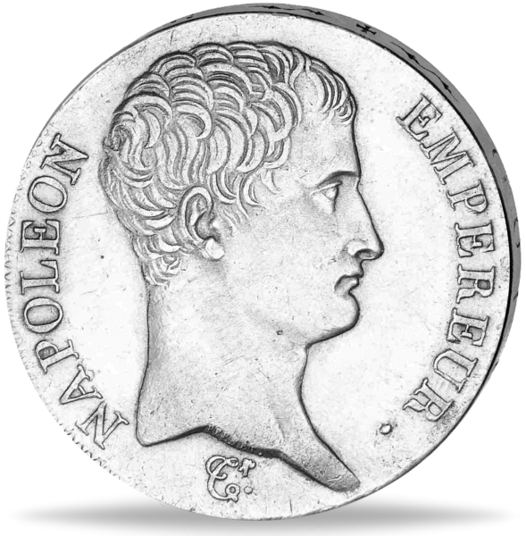 5 Französische Francs Napoleon ohne Kranz - Vorderseite Münze
