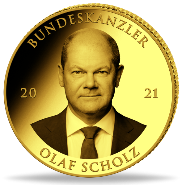 0,5 g Gold Olaf Scholz - Münze Vorderseite