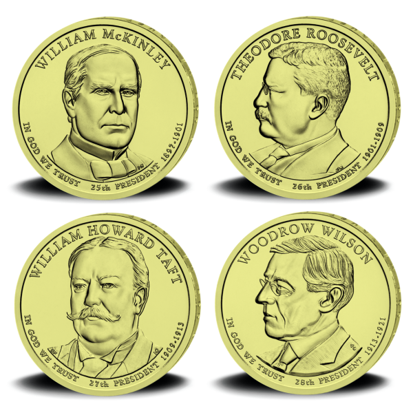 4x 1 Dollar Präsidentensatz 2013 - Satz