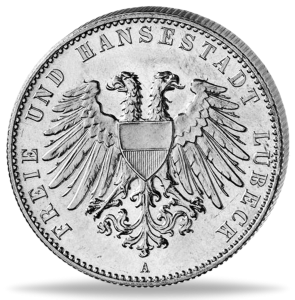 Freie und Hansestadt Lübeck 2 Mark „Stadtwappen“ 1901 Silber - Münze Vorderseite