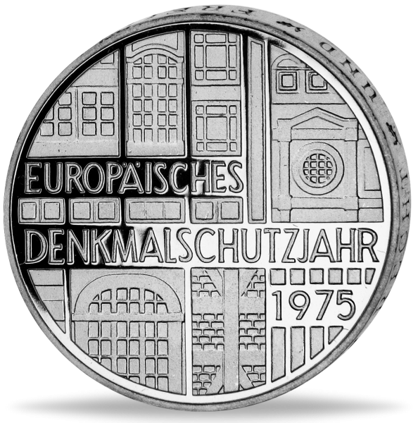 5 Deutsche Mark Europäisches Denkmalschutzjahr - Vorderseite BRD Silbermünze