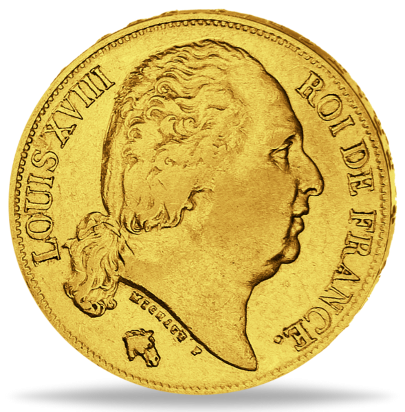 20 Francs Ludwig XVIII. - Vorderseite Münze
