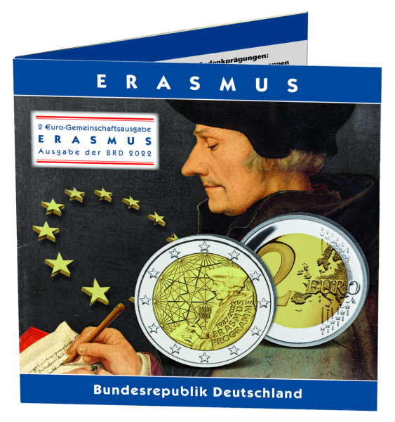 5x 2 Euro Erasmus-Programm - alle 5 Prägestätten A - J im Album
