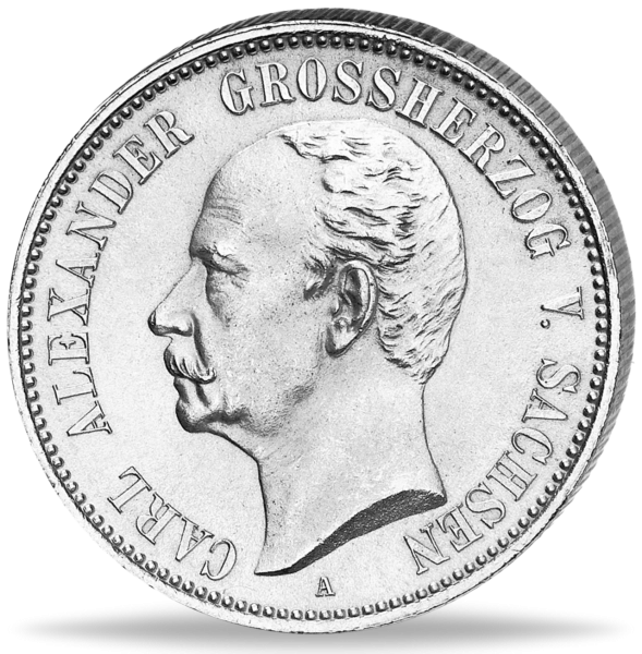 2 Mark „Großherzog Carl Alexander“ 1898 - Silber - Münze Vorderseite