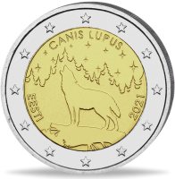 2 Euro Nationaltier Wolf - Münze Vorderseite 2 Euro Nationaltier Wolf - Münze Vorderseite