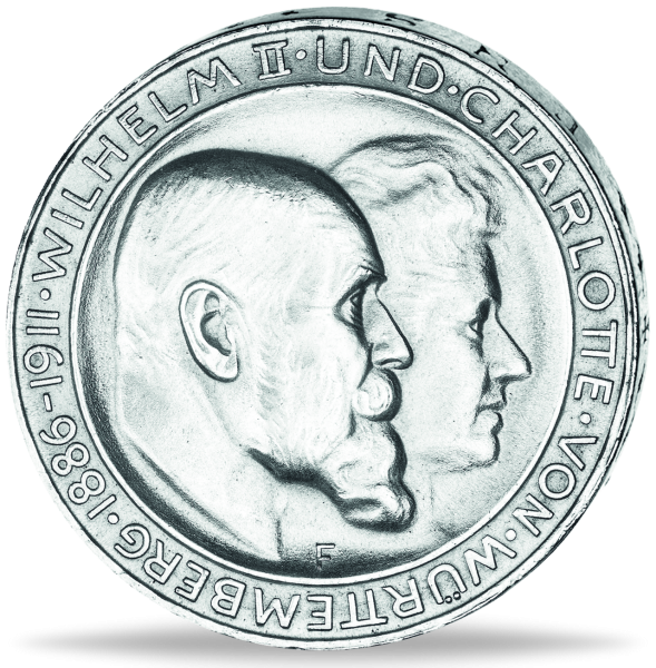 3 Mark Silberhochzeit Wilhelm II. und Charlotte  - Vorderseite Münze