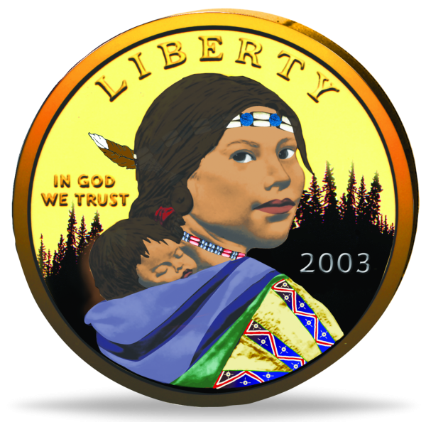 1 US-$ „Sacagawea - Iowa“ - Münze Vorderseite