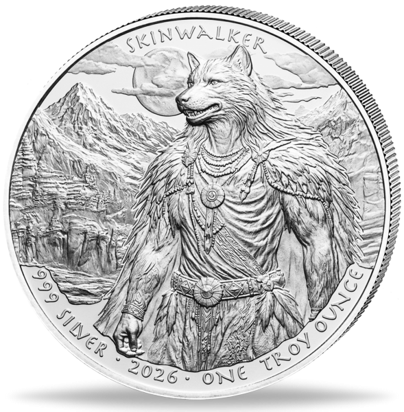 USA, 1 Dollar Skinwalker 2026, 1 Unze Silber - Münze Vorderseite