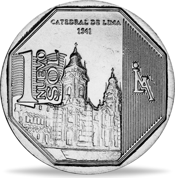 1 Nuevo Sol Kathedrale von Lima - Vorderseite Münze