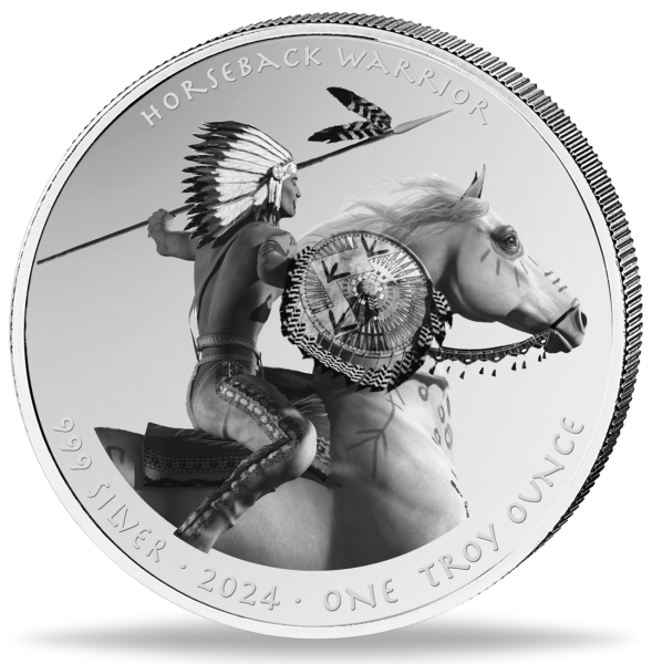 1 Dollar Horseback Warrior - Münze Vorderseite