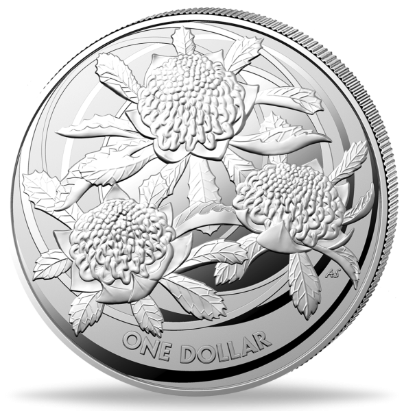 1 Dollar Wildblumen Australiens Waratah - Vorderseite Münzen
