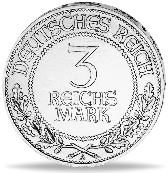 3 Reichsmark „700 J. Lübeck - A“ 1926 Fast Stempelglanz - Münze Vorderseite
