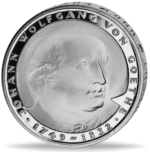 5 Deutsche Mark Johann Wolfgang von Goethe - Vorderseite BRD Münze