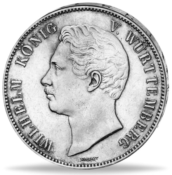 Königreich Württemberg, Wilhelm I Hochzeits-Doppeltaler 1846 - Münze Vorderseite