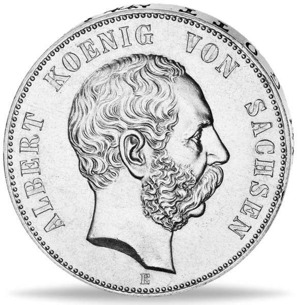 Königreich Sachsen, 5 Mark 1891-1902, König Albert (J.125) - Münze Vorderseite
