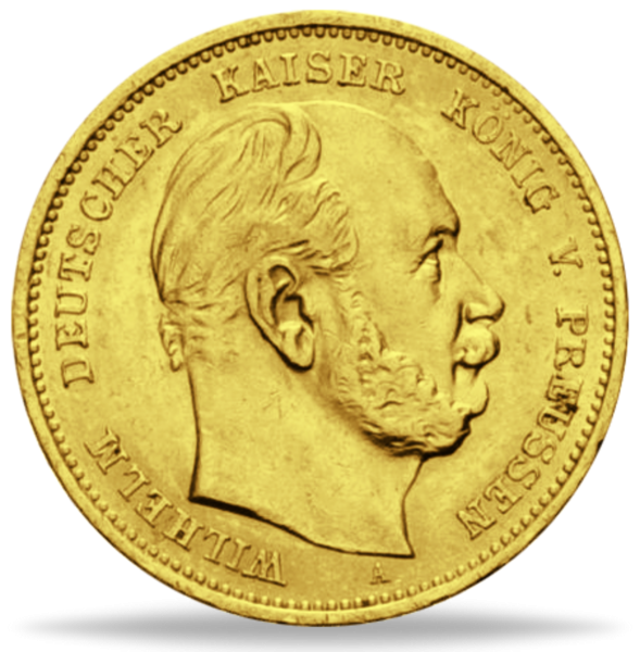 10 Mark Wilhelm I. - 1886 A -  Jaeger 245 Gold - Münze Vorderseite