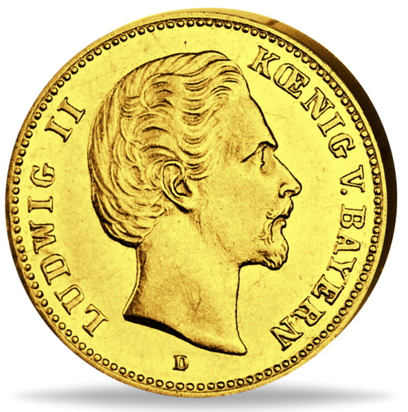 5 Mark Ludwig II.  - Vorderseite historische Goldmünzen