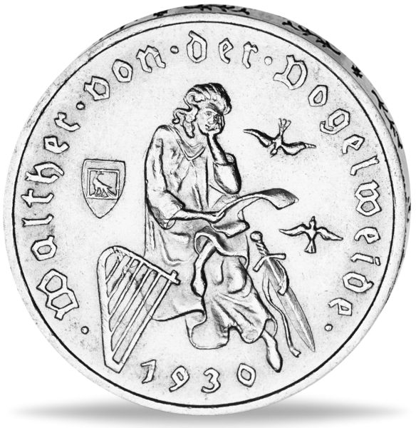 3 Reichsmark Walther von der Vogelweide 1930 - Silber - Münze Vorderseite