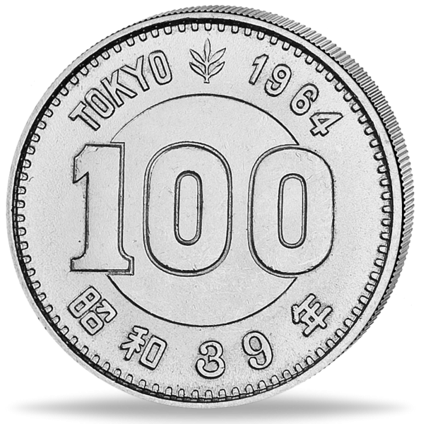 100 Yen Olympia Tokio - Vorderseite Münze