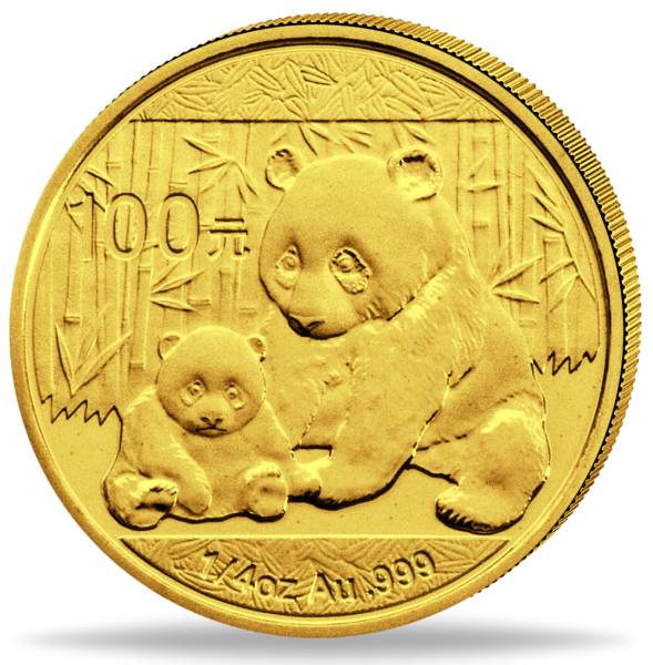 100 Yuan Panda 1/4 Unze Gold 2012 - Münze Vorderseite